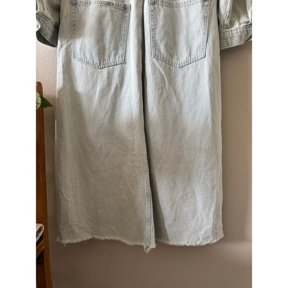 H&M &denim Light Wash Long Sleeve Denim Maxi/Midi Button Shirt Dress MEDIUM - Picture 8 of 9